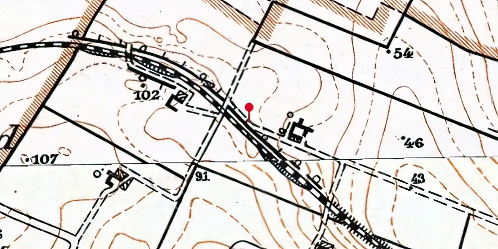 Historisk kort over Lille Hillerslev Trinbræt