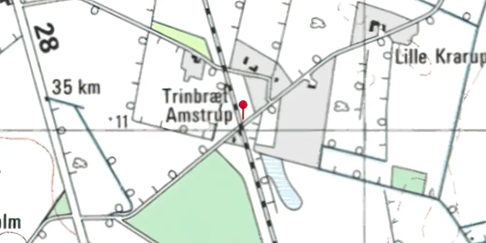 Historisk kort over Amstrup Trinbræt