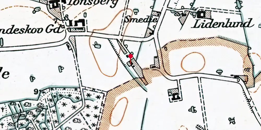 Historisk kort over Vesterborg Station