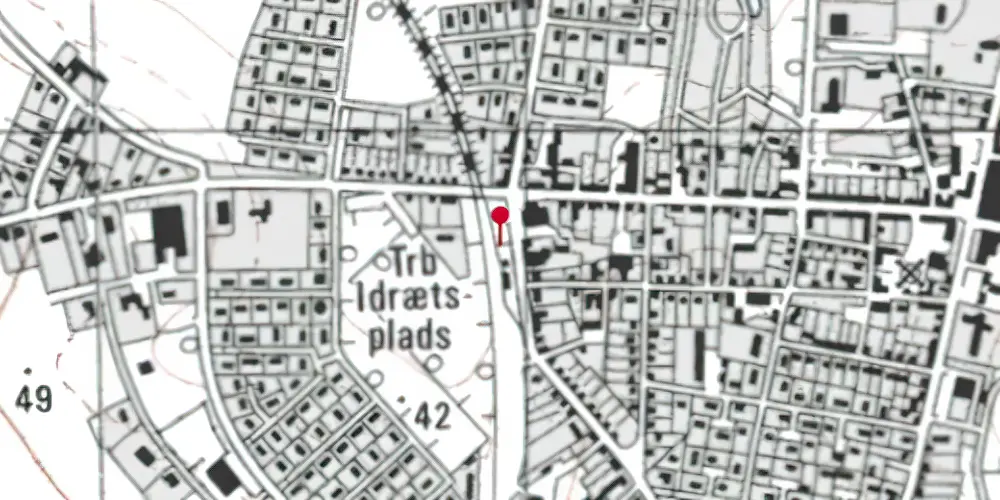 Historisk kort over Aulum Trinbræt