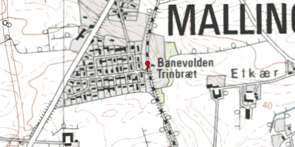 Historisk kort over Banevolden Trinbræt