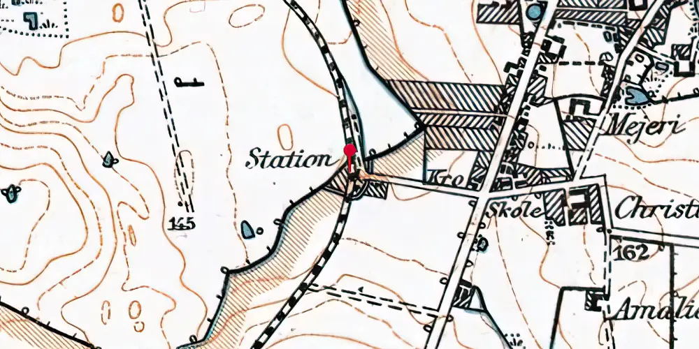 Historisk kort over Beder Station [1884-2001]