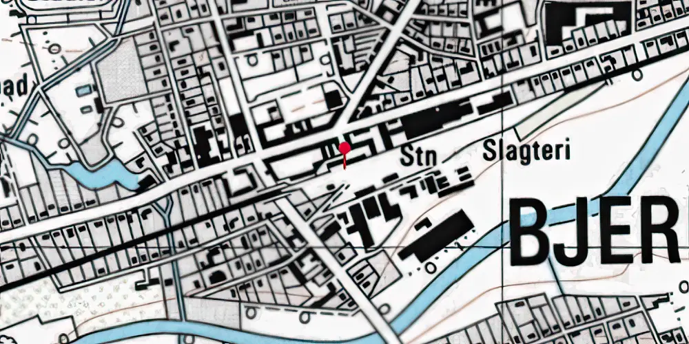 Historisk kort over Bjerringbro Station Historisk kort over Bjerringbro Station