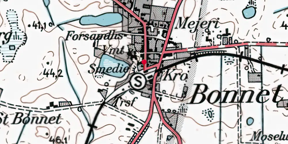 Historisk kort over Bonnet Station