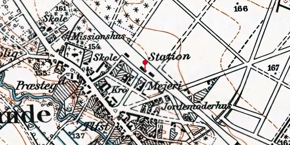 Historisk kort over Brande Station Historisk kort over Brande Station