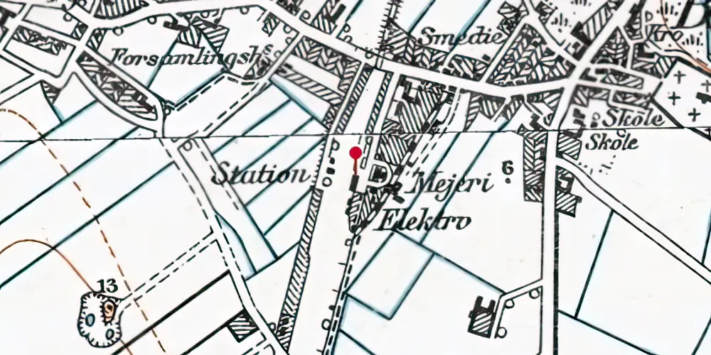 Historisk kort over Bredebro Trinbræt