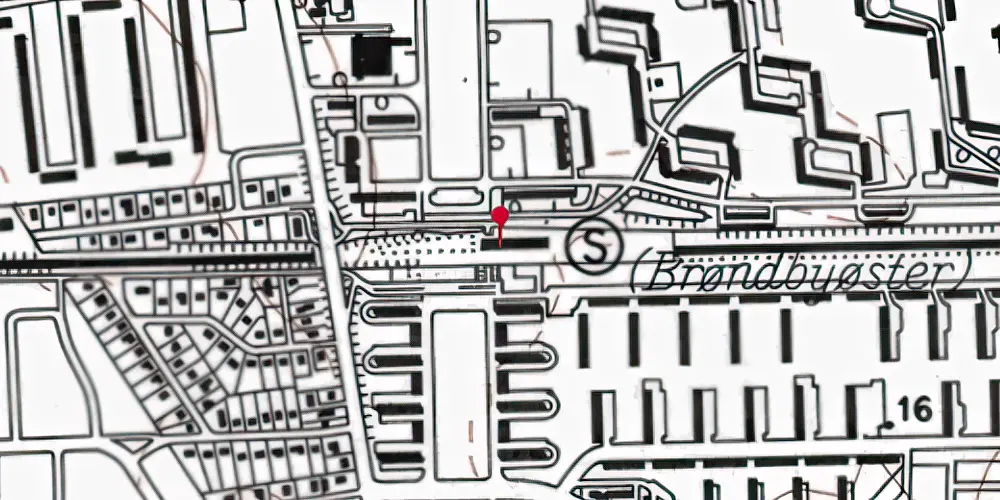 Historisk kort over Brøndbyøster S-togstrinbræt Historisk kort over Brøndbyøster S-togstrinbræt