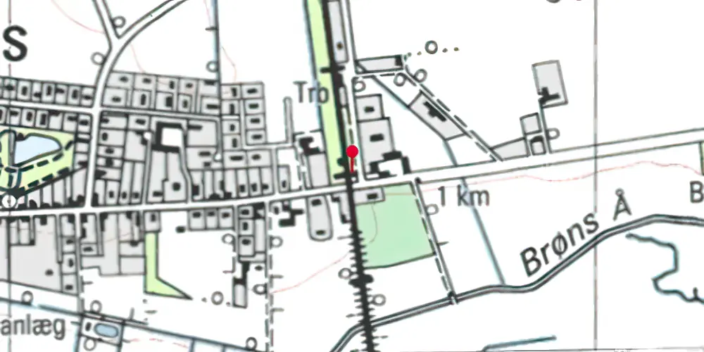 Historisk kort over Brøns Trinbræt