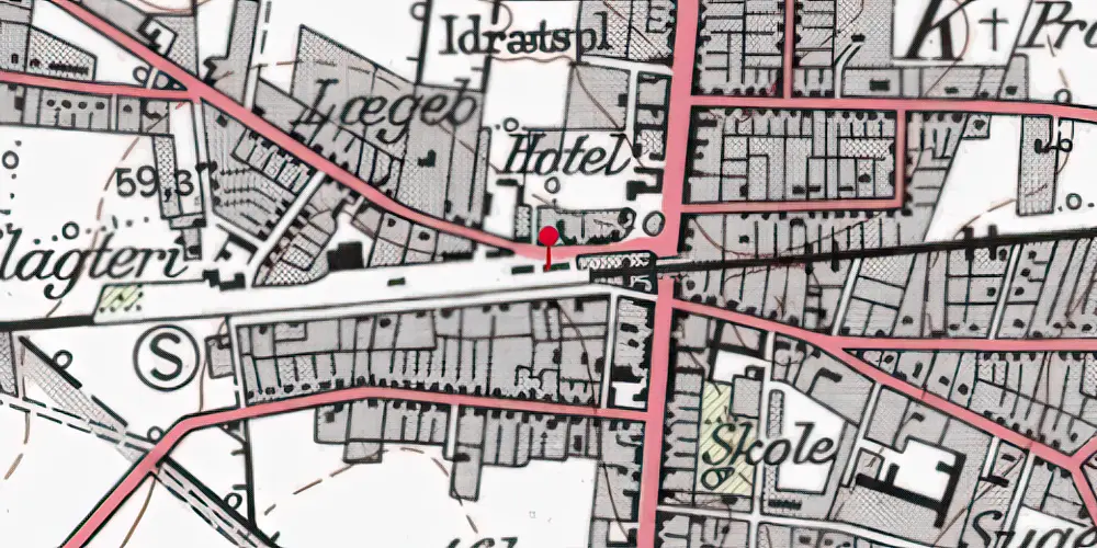 Historisk kort over Brørup Station