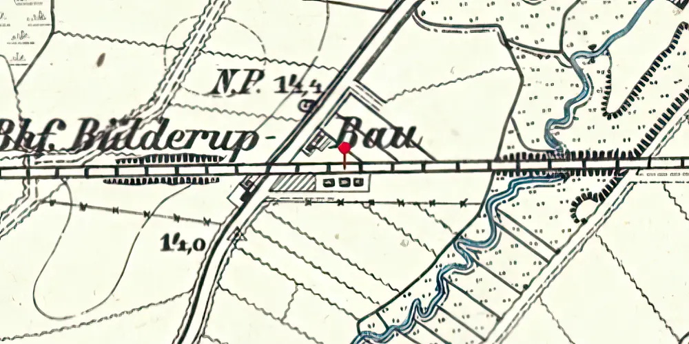 Historisk kort over Bylderup-Bov Station Historisk kort over Bylderup-Bov Station