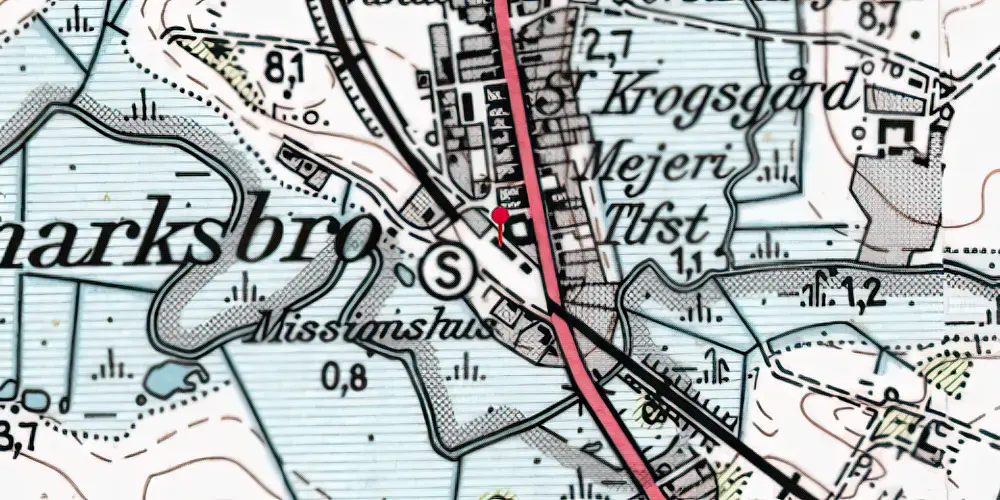 Historisk kort over Bækmarksbro Station Historisk kort over Bækmarksbro Station