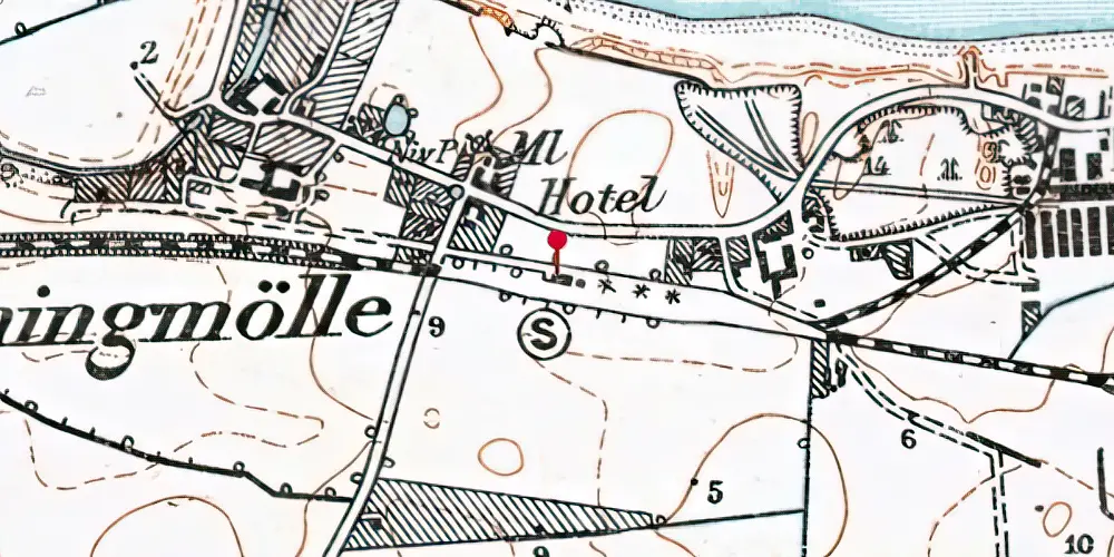 Historisk kort over Dronningmølle Station Historisk kort over Dronningmølle Station