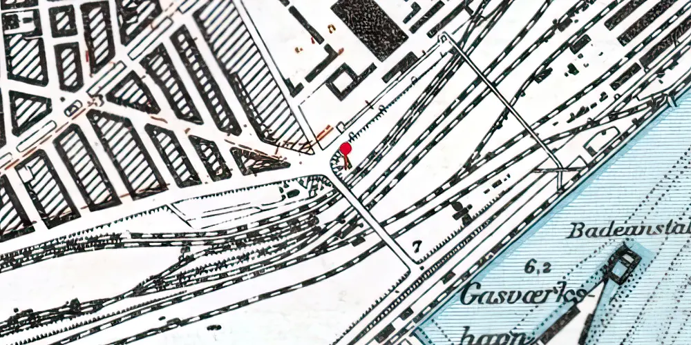 Historisk kort over Dybbølsbro S-togstrinbræt