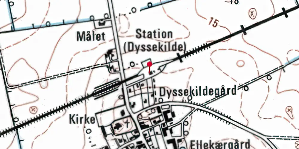 Historisk kort over Dyssekilde Station
