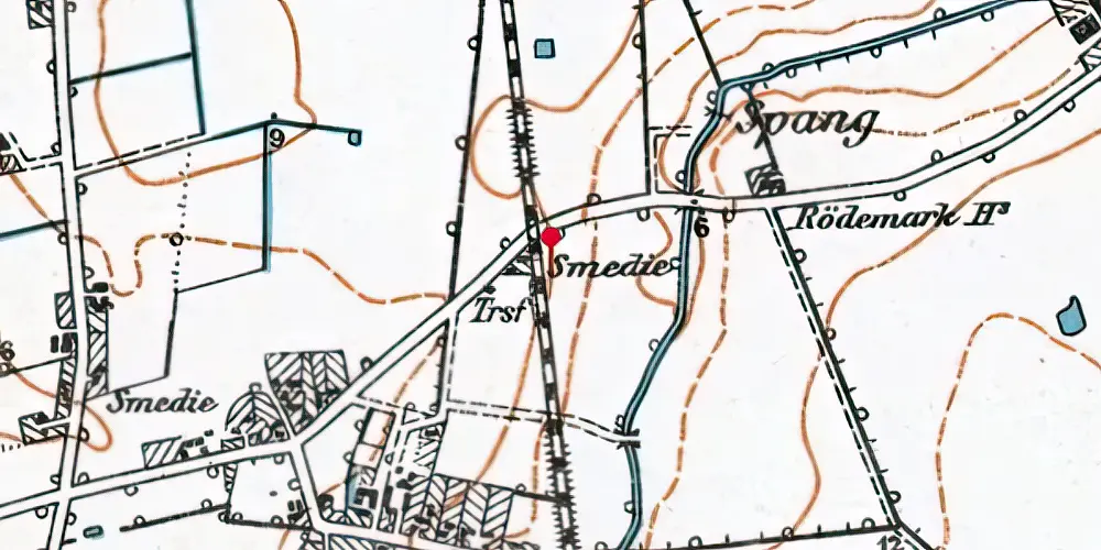 Historisk kort over Egøje Trinbræt Historisk kort over Egøje Trinbræt