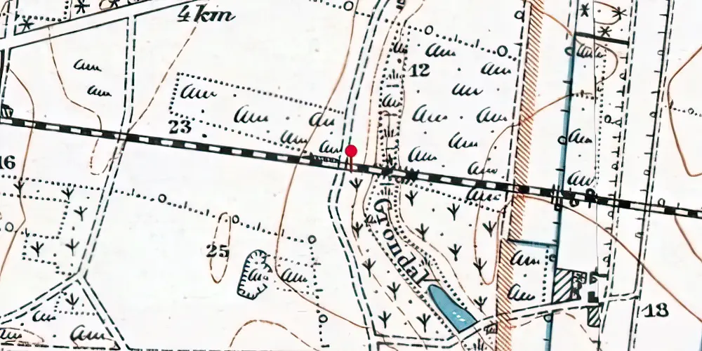 Historisk kort over Elkærdam Trinbræt