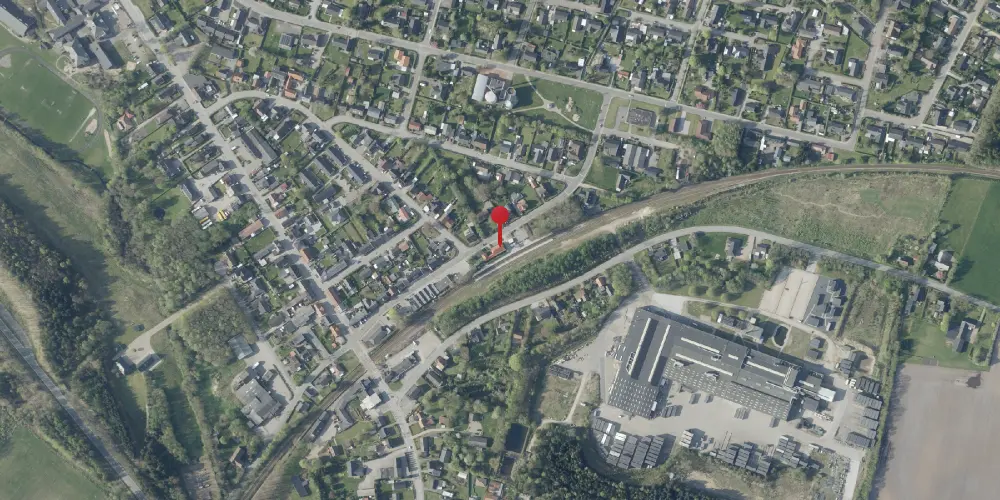 Historisk kort over Engesvang Station