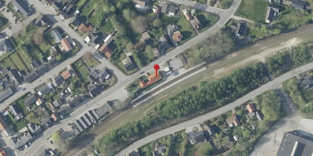 Historisk kort over Engesvang Station