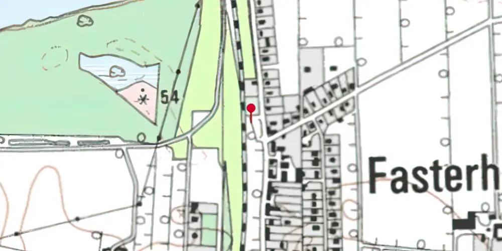 Historisk kort over Fasterholt Trinbræt med Sidespor