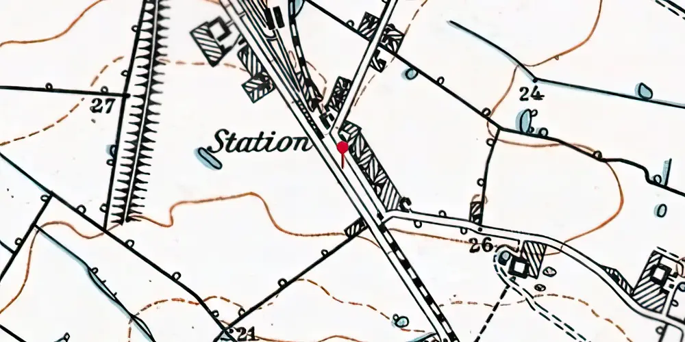 Historisk kort over Faxe Syd Trinbræt