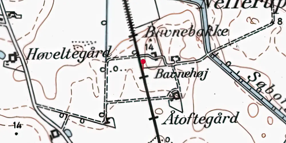 Historisk kort over Fjellenstrup Trinbræt Historisk kort over Fjellenstrup Trinbræt
