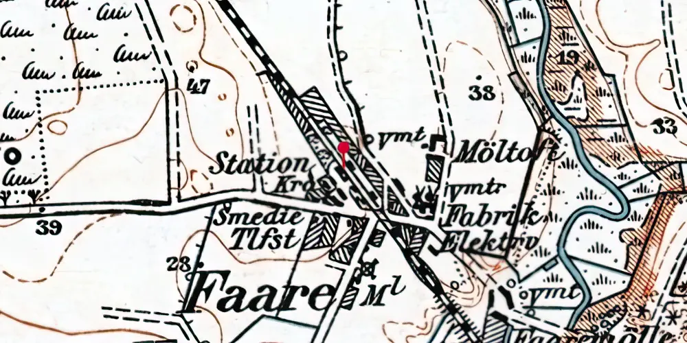 Historisk kort over Fåre Station Historisk kort over Fåre Station