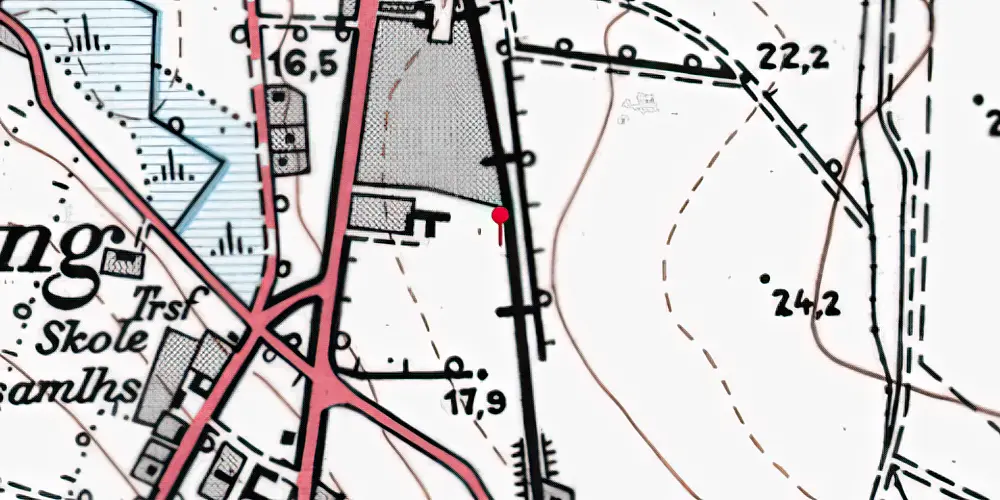 Historisk kort over Gjesing Trinbræt Historisk kort over Gjesing Trinbræt