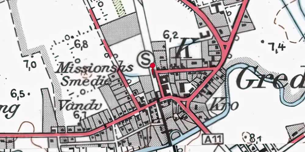 Historisk kort over Gredstedbro Station