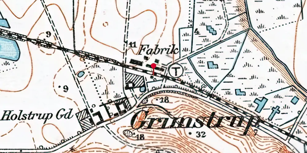 Historisk kort over Grimstrup Trinbræt