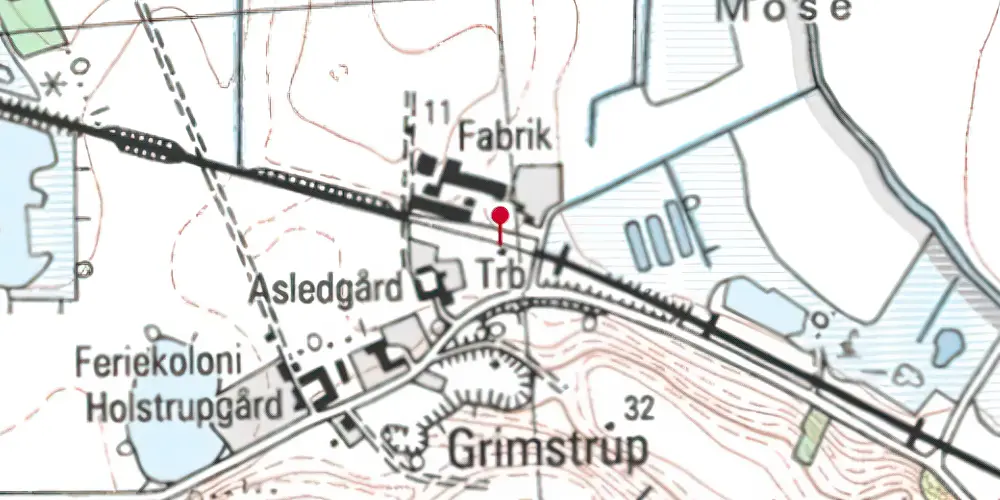 Historisk kort over Grimstrup Trinbræt