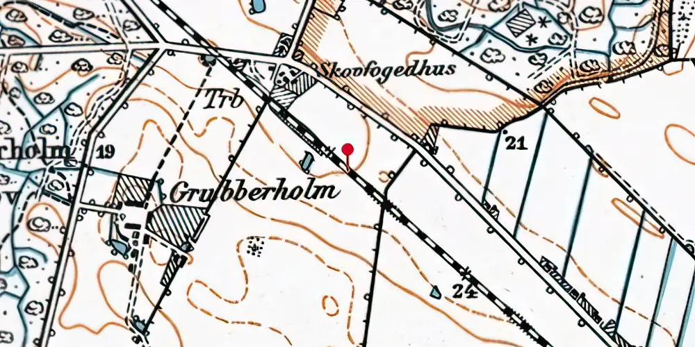 Historisk kort over Grubberholm Trinbræt Historisk kort over Grubberholm Trinbræt