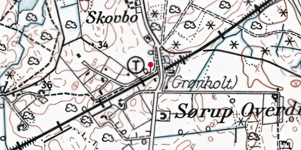 Historisk kort over Grønholt Trinbræt