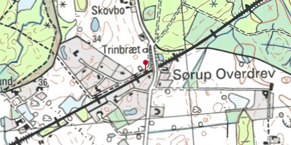 Historisk kort over Grønholt Trinbræt