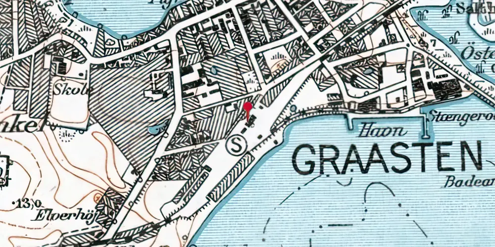 Historisk kort over Gråsten Station Historisk kort over Gråsten Station