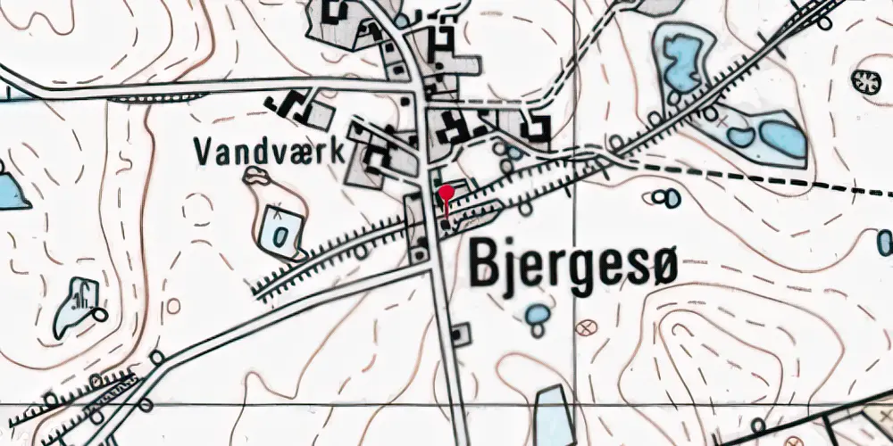 Historisk kort over Bjergesø Station Historisk kort over Bjergesø Station