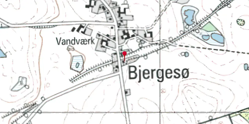 Historisk kort over Bjergesø Station Historisk kort over Bjergesø Station