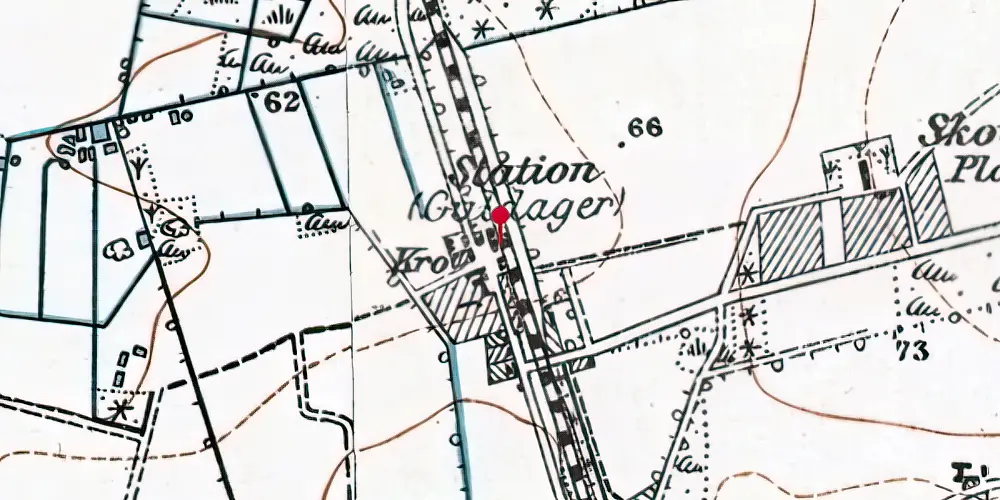 Historisk kort over Guldager Station Historisk kort over Guldager Station