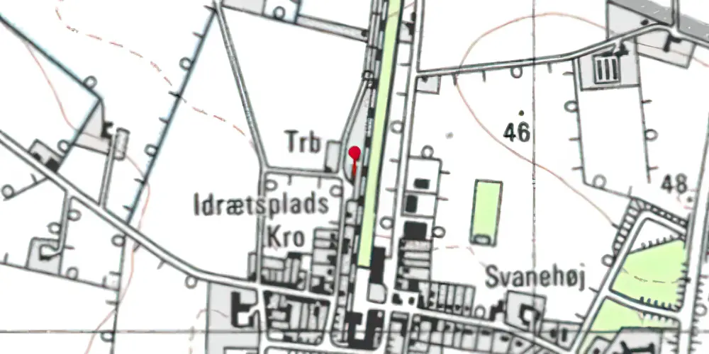 Historisk kort over Gårde Station [1920-1970]