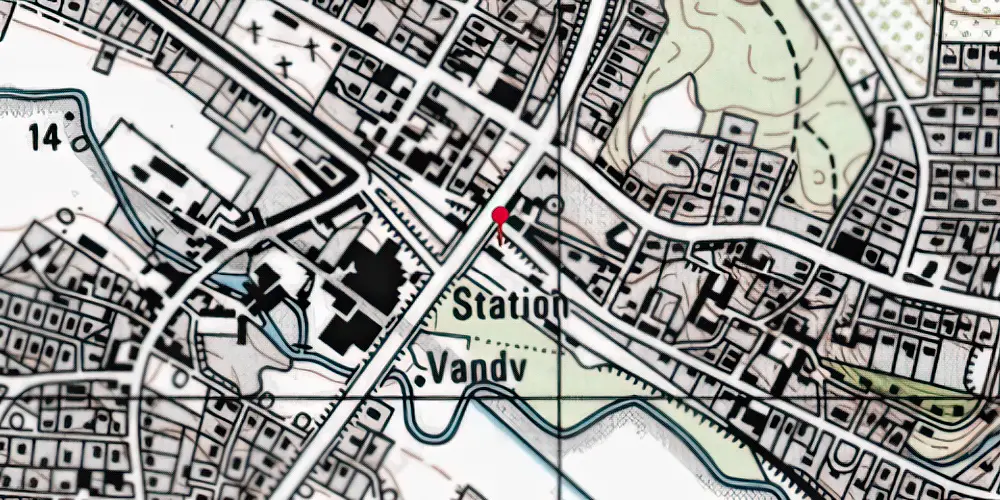 Historisk kort over Hadsten Station [1862-1991]