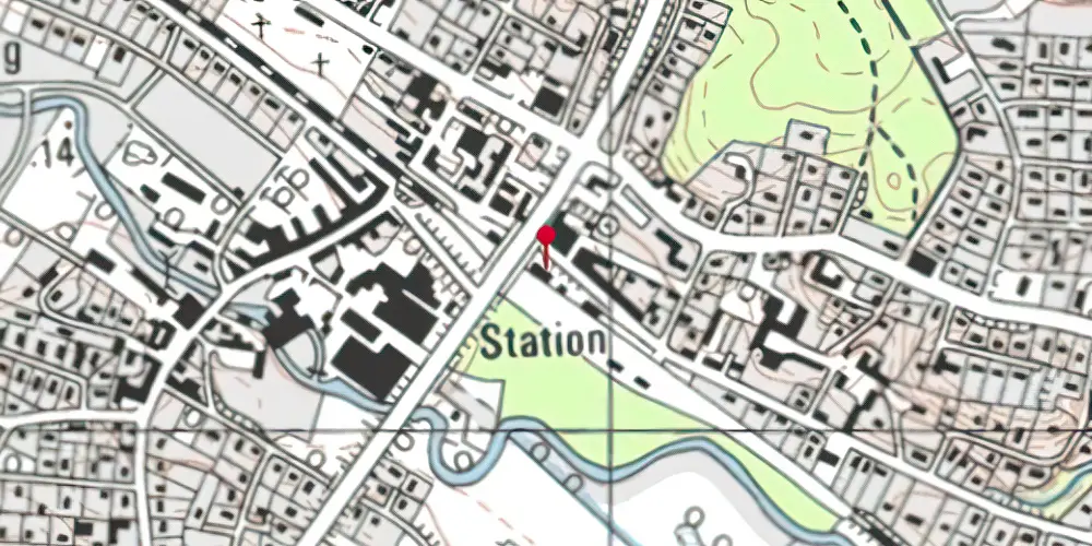 Historisk kort over Hadsten Station [1862-1991]