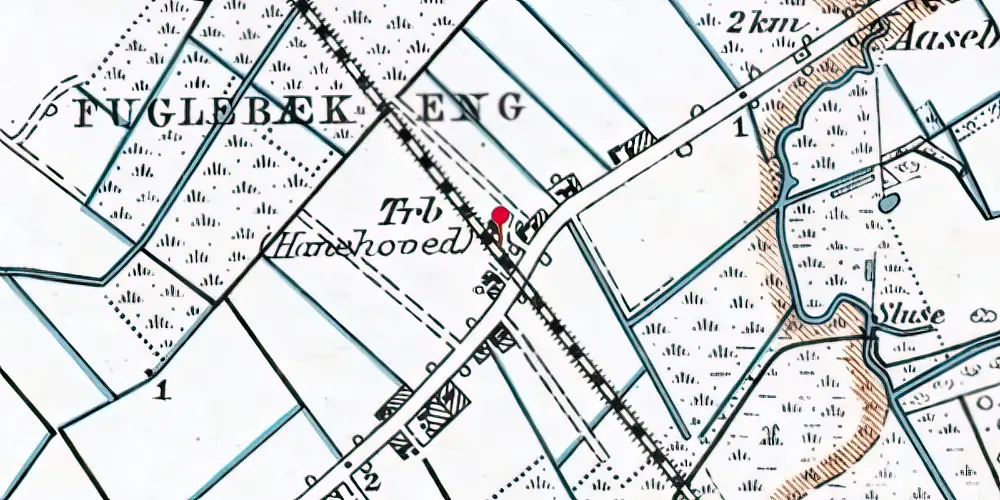 Historisk kort over Hanehoved Trinbræt
