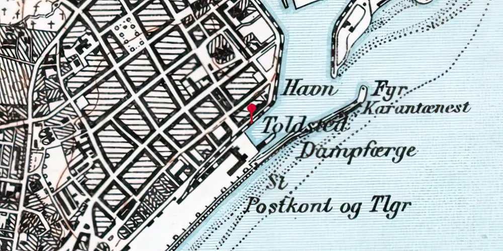 Historisk kort over Havnepladsen Trinbræt