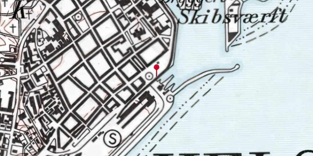 Historisk kort over Havnepladsen Trinbræt