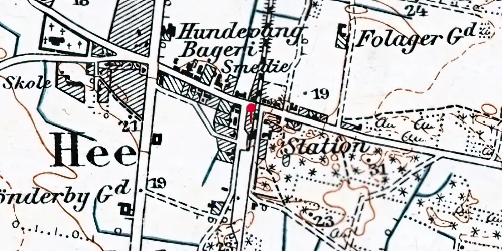 Historisk kort over Hee Trinbræt