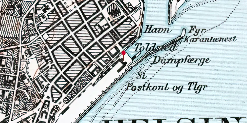 Historisk kort over Helsingør Station