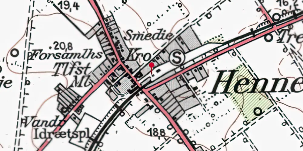 Historisk kort over Henne Trinbræt