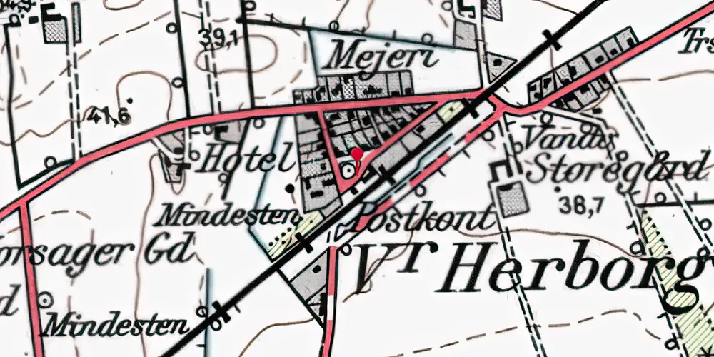 Historisk kort over Herborg Station Historisk kort over Herborg Station