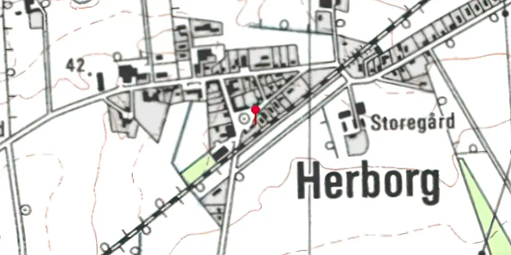 Historisk kort over Herborg Station Historisk kort over Herborg Station