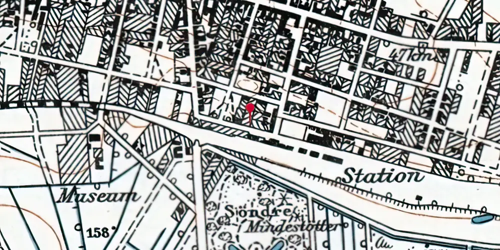 Historisk kort over Herning Banegård Center Historisk kort over Herning Banegård Center