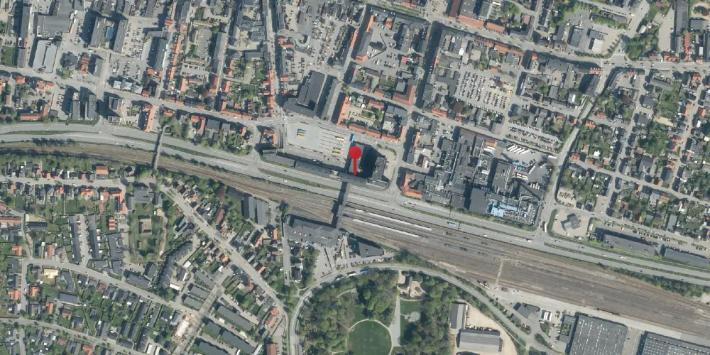 Historisk kort over Herning Banegård Center Historisk kort over Herning Banegård Center